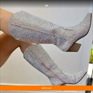 Beautiful Rhinestone Cowgirl Boots.Knee High